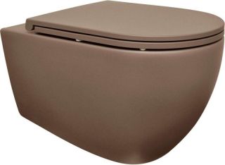 Подвесной унитаз Isvea Infinity 10NF02001SV-2H безободковый крышка микролифт коричневый матовый